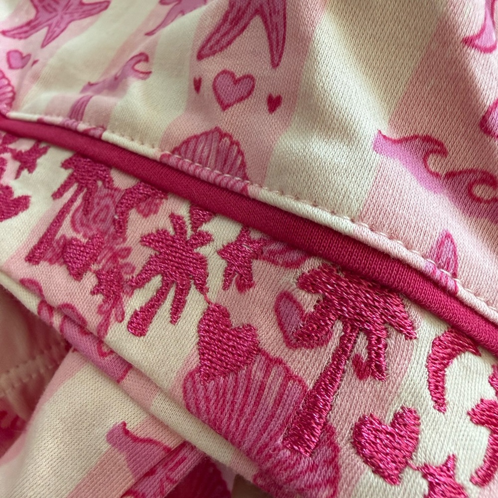 Pink Palm Puff  Pajamas in Blush Bay - Picture 9 of 10